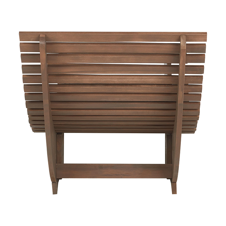 Reposera de jardín de madera de acacia oscura con cojín gris BRESCIA 7