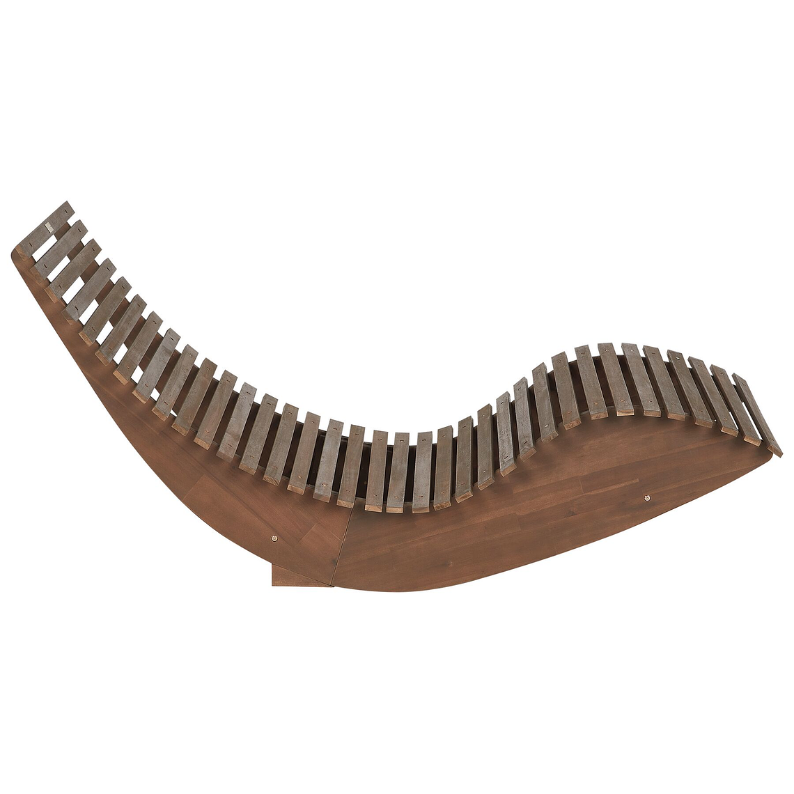 Reposera de jardín de madera de acacia oscura con cojín gris BRESCIA 8