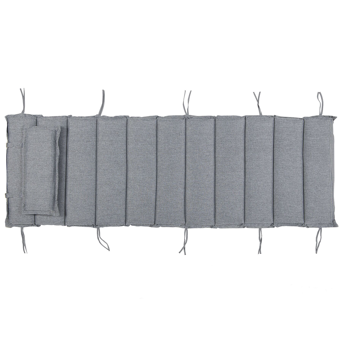 Reposera de jardín de madera de acacia oscura con cojín gris BRESCIA 10