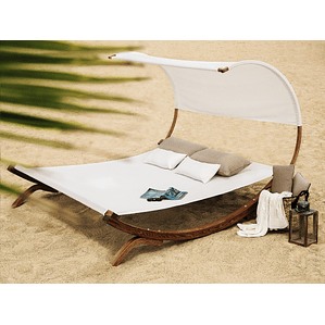 Reposera con cojín Madera Blanco crema TERAMO