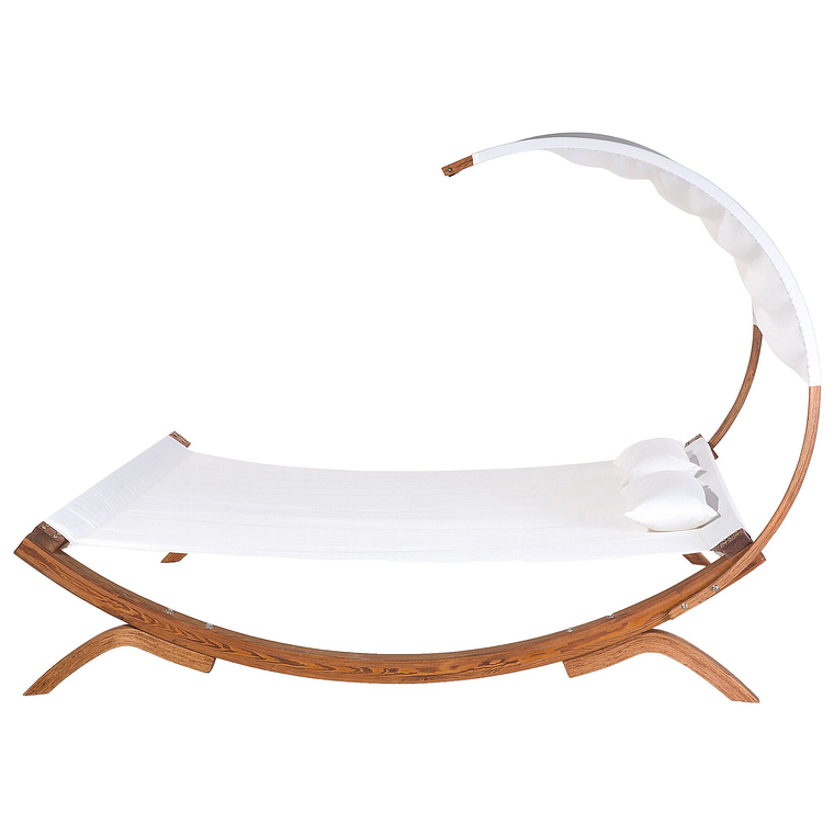 Reposera con cojín Madera Blanco crema TERAMO 13