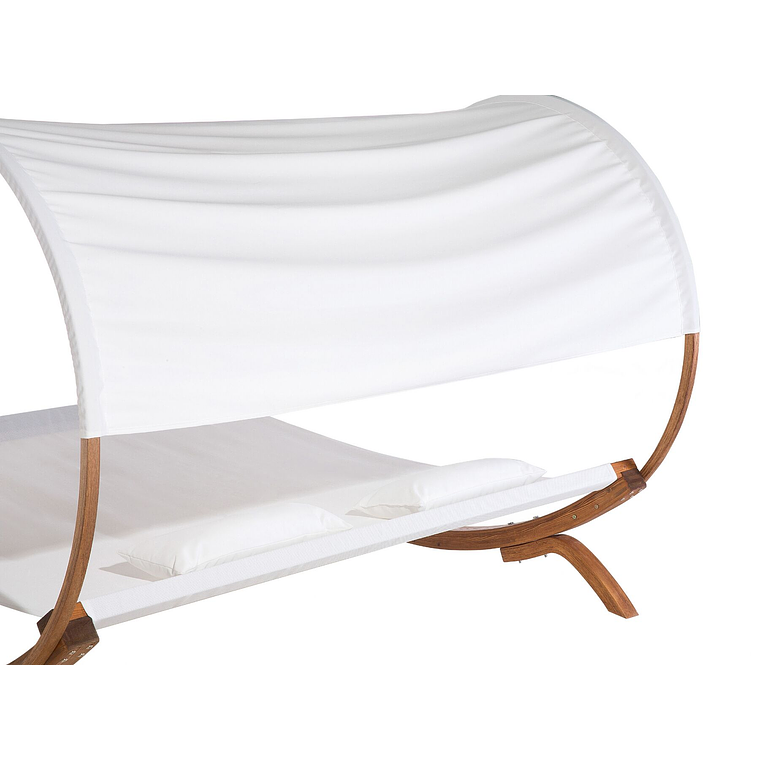 Reposera con cojín Madera Blanco crema TERAMO 24