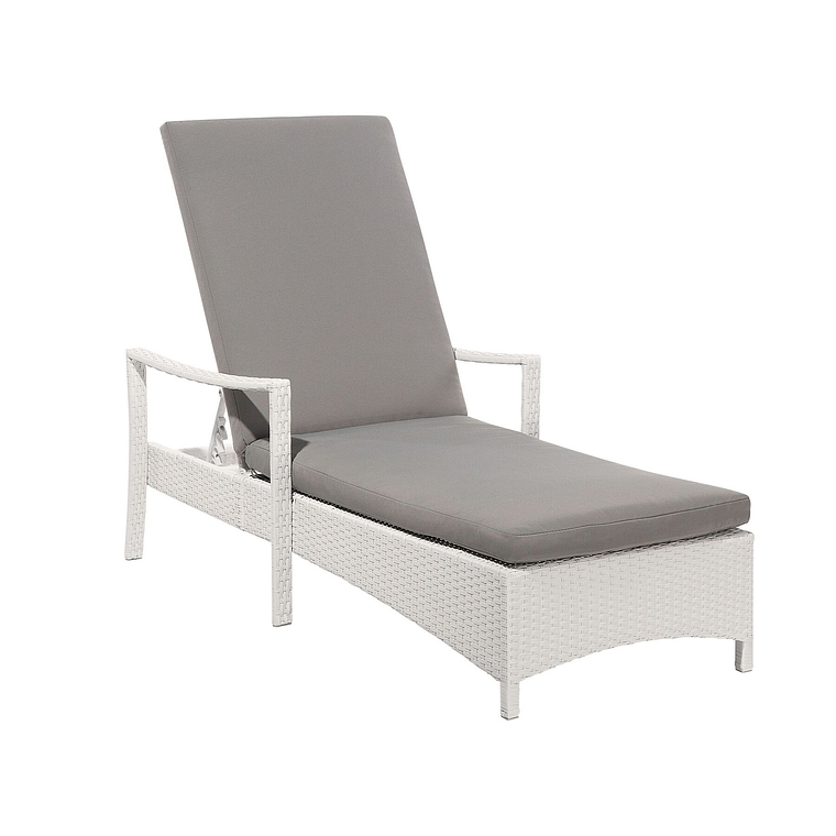 Reposera de jardín de ratán blanca VASTO 4