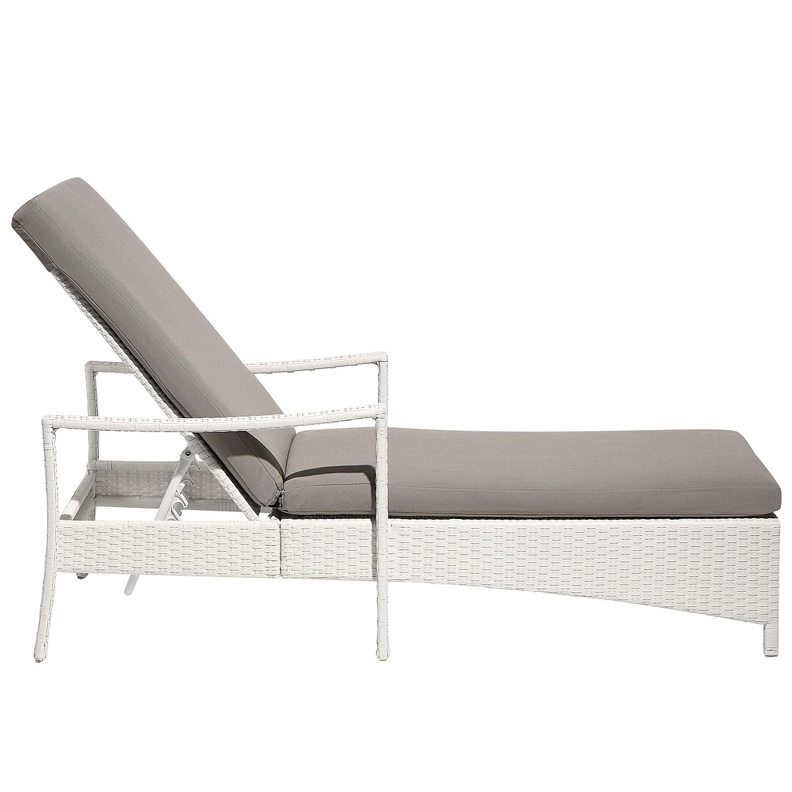 Reposera de jardín de ratán blanca VASTO 6