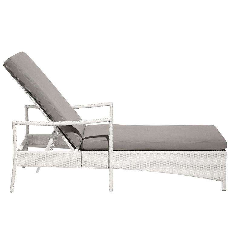 Reposera de jardín de ratán blanca VASTO 6