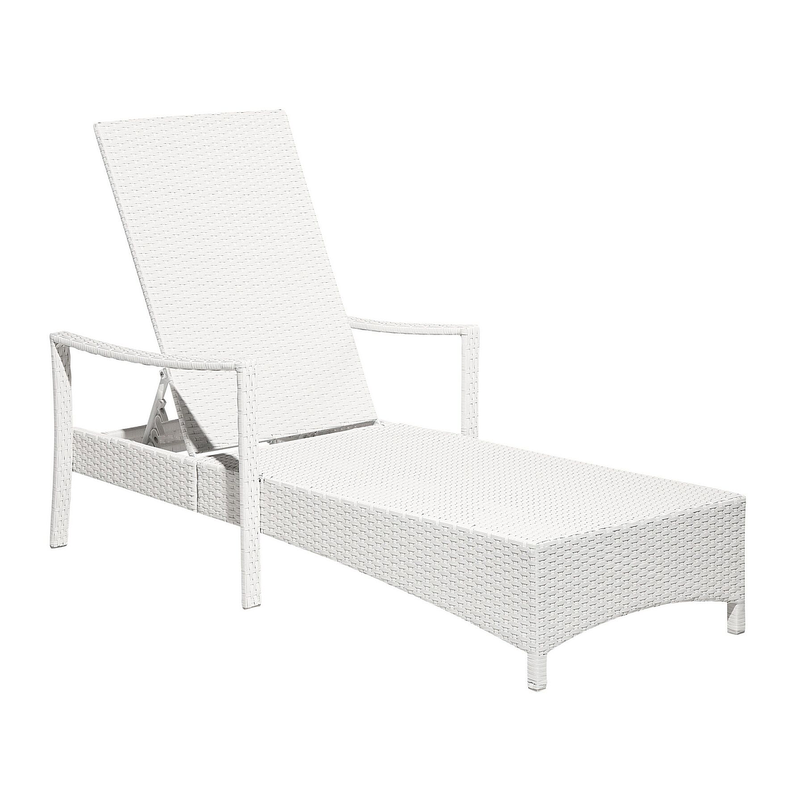 Reposera de jardín de ratán blanca VASTO 7