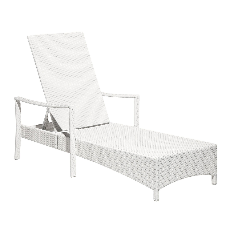 Reposera de jardín de ratán blanca VASTO 7