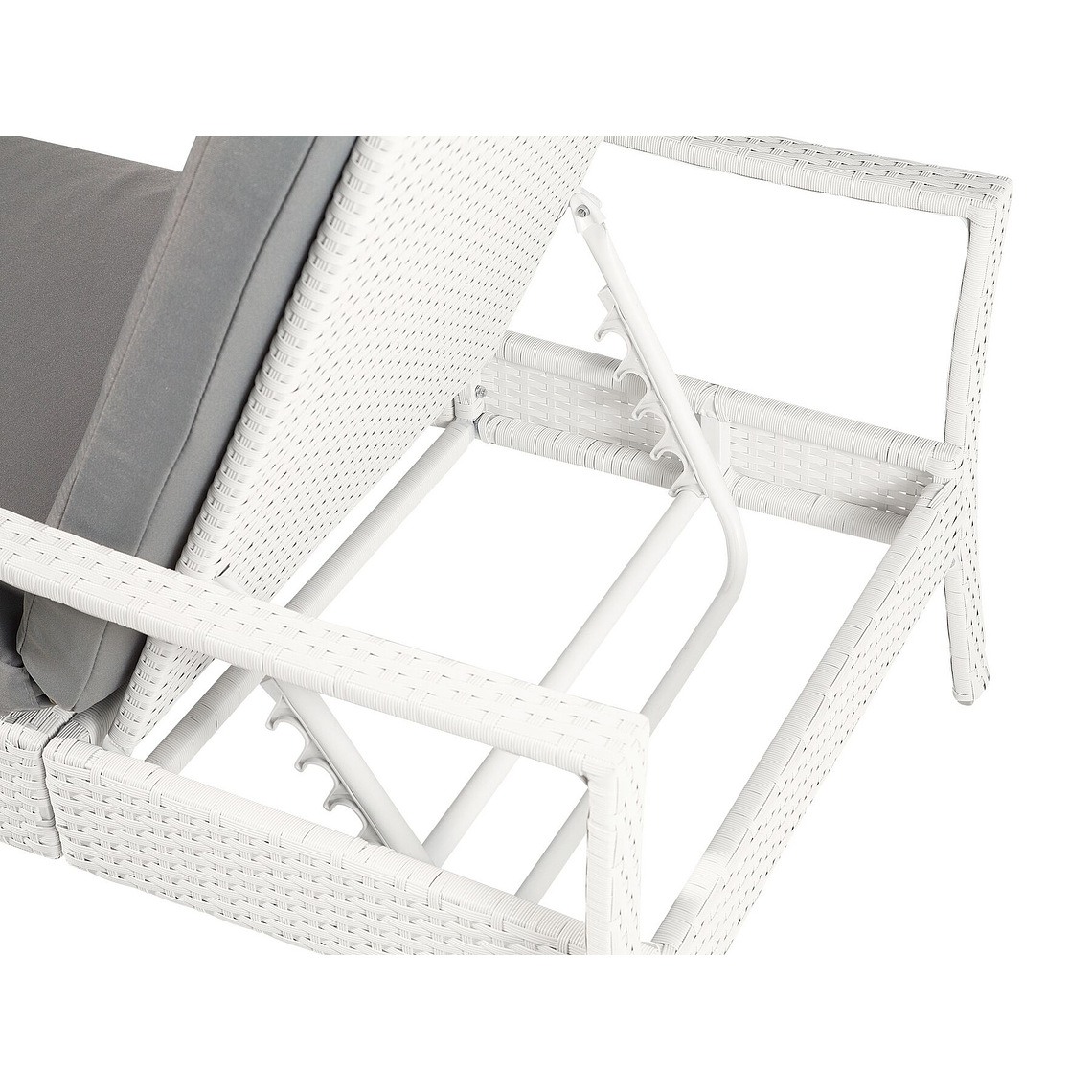 Reposera de jardín de ratán blanca VASTO 8