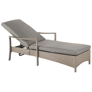 Reposera de jardín de ratán gris VASTO