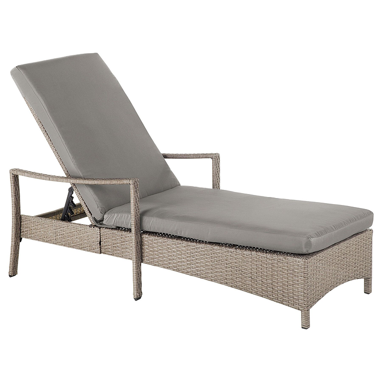 Reposera de jardín de ratán gris VASTO 8