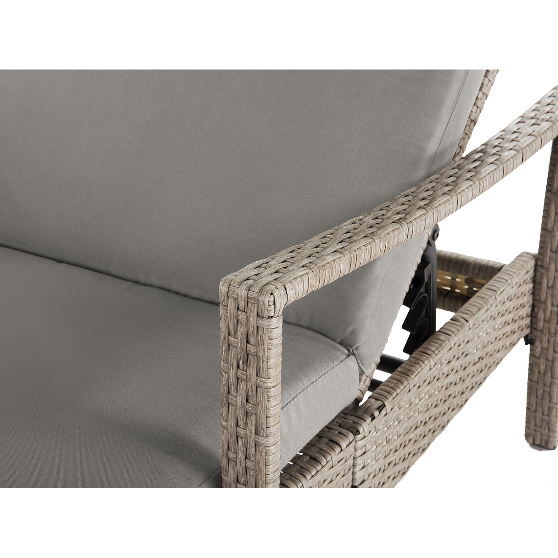 Reposera de jardín de ratán gris VASTO 10