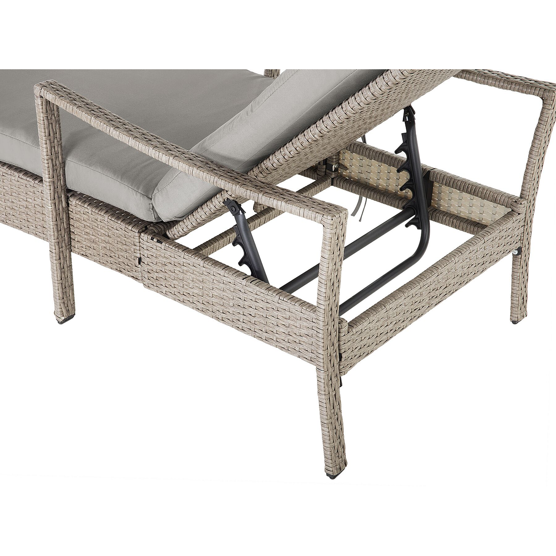 Reposera de jardín de ratán gris VASTO 11