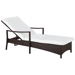 Reposera de jardín de ratán marrón VASTO