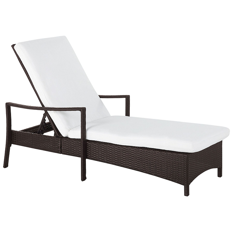 Reposera de jardín de ratán marrón VASTO 6