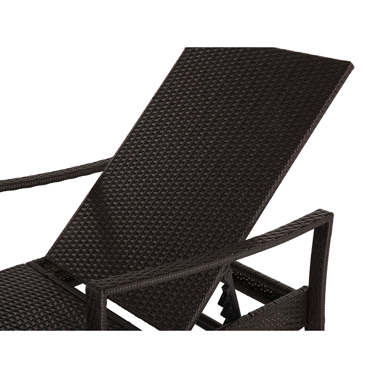 Reposera de jardín de ratán marrón VASTO 10