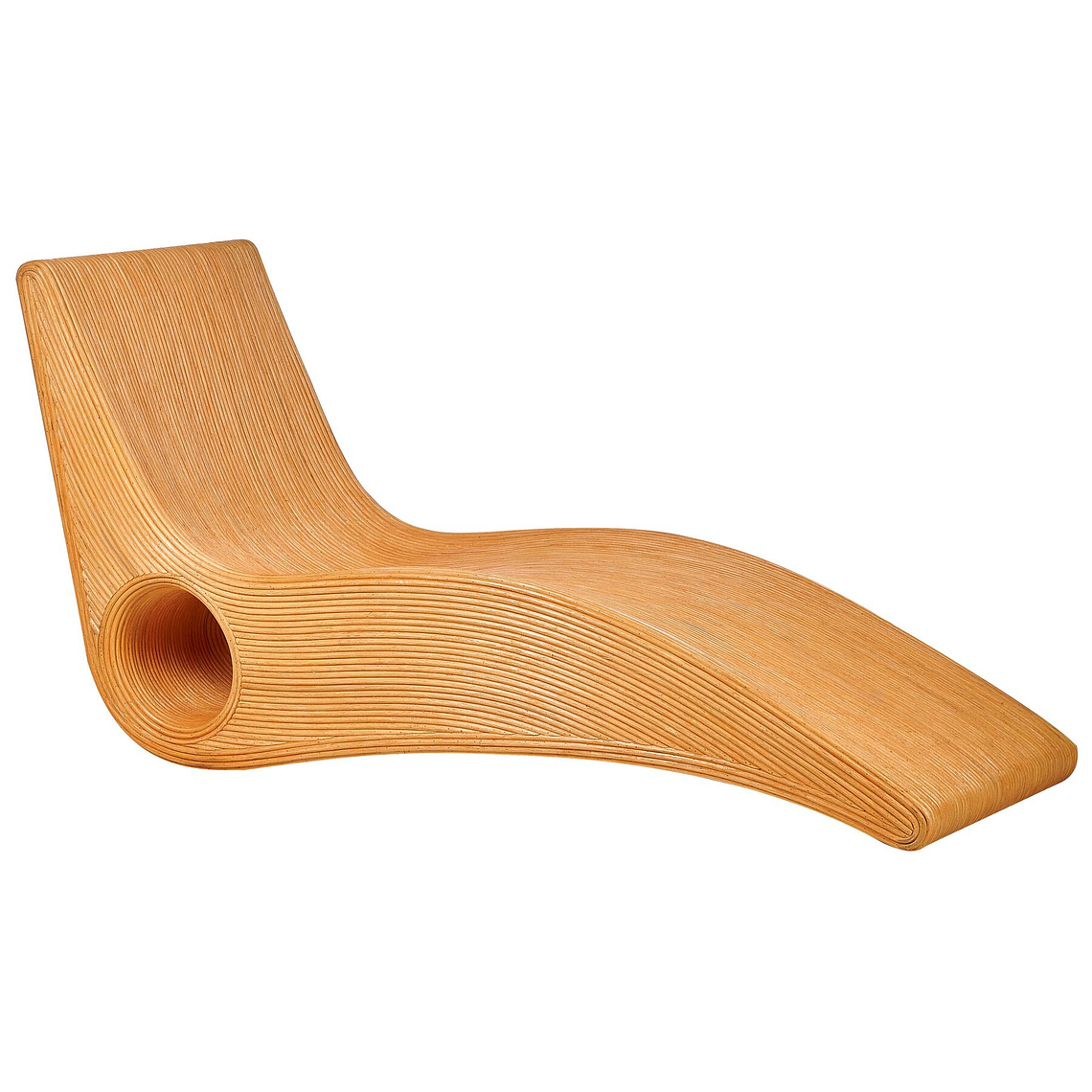 Reposera de ratán madera clara AIROLE 1