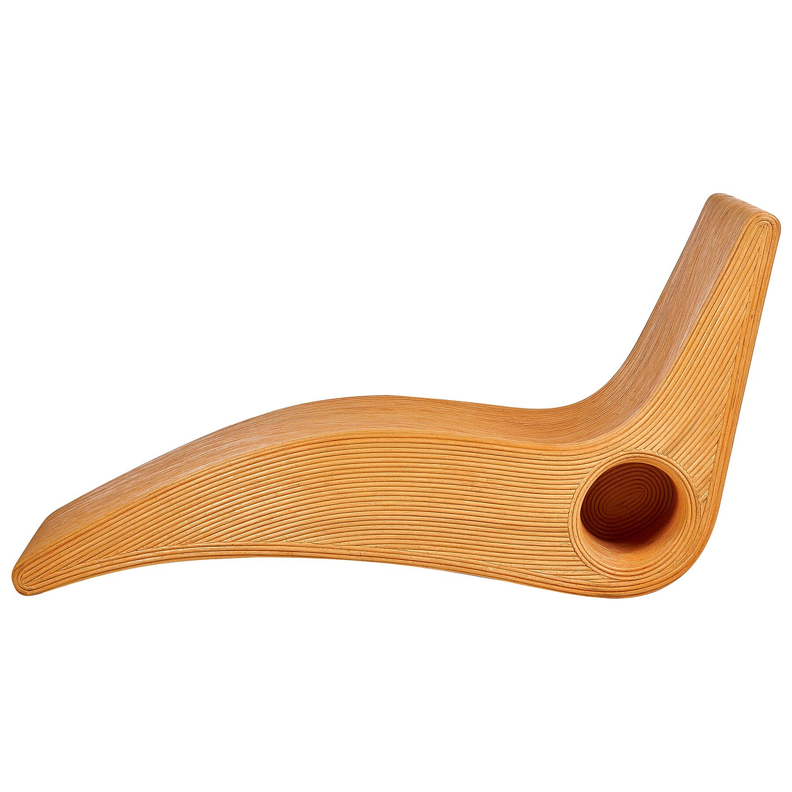 Reposera de ratán madera clara AIROLE 3