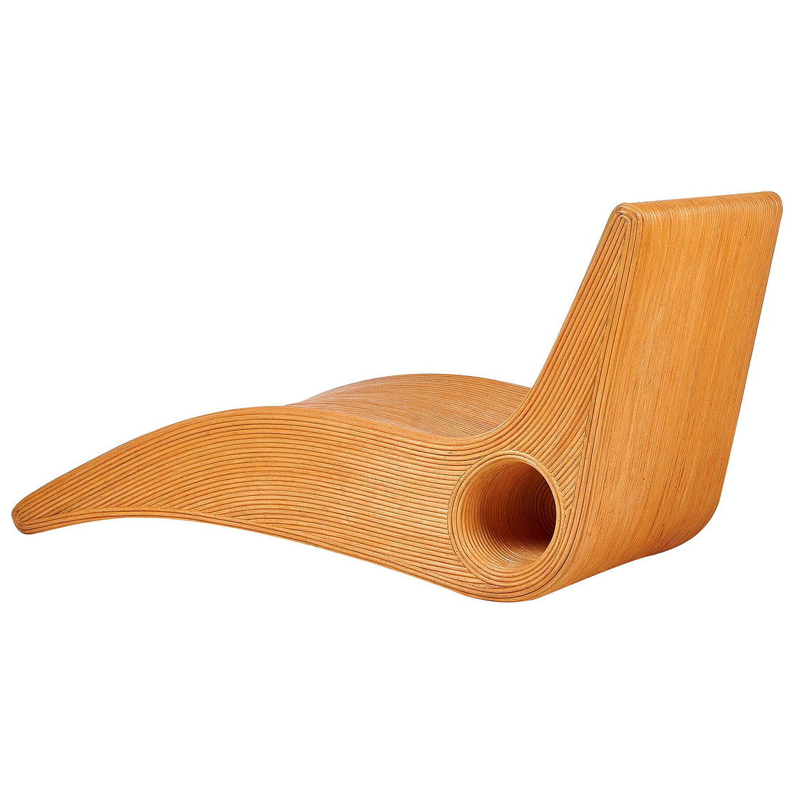 Reposera de ratán madera clara AIROLE 4