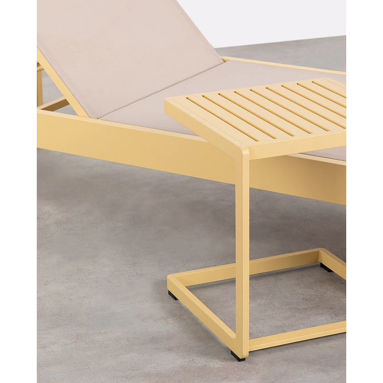 TUMBONA Y MESA AUXILIAR DE ALUMINIO NEW KRETA AMARILLO WHEAT 5