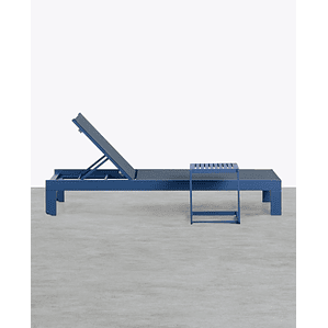 TUMBONA Y MESA AUXILIAR DE ALUMINIO AZUL SAPHIRE