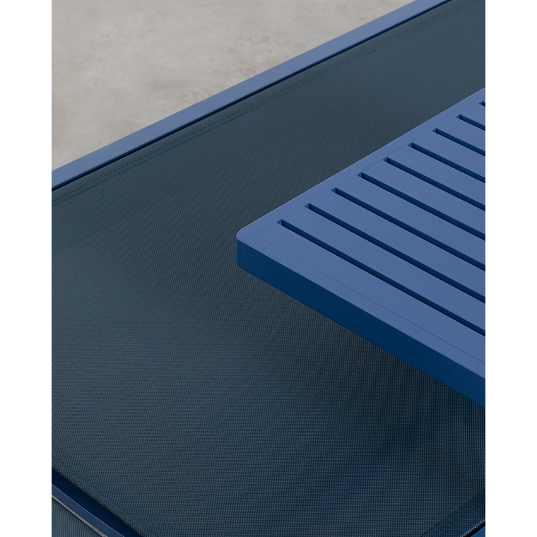 TUMBONA Y MESA AUXILIAR DE ALUMINIO AZUL SAPHIRE 4