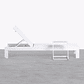 TUMBONA Y MESA AUXILIAR DE ALUMINIO BLANCO POLAR - Miniatura 2