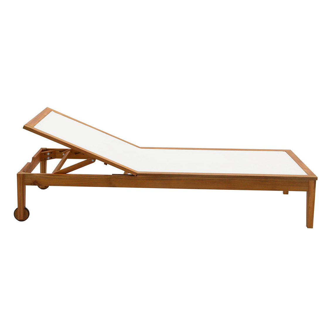 Reposera blanca y madera maciza NAVEEN 1