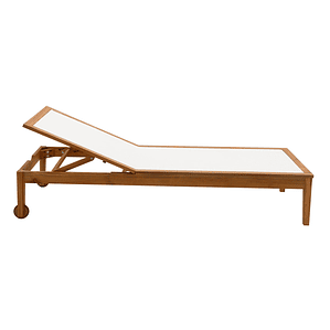 Reposera blanca y madera maciza NAVEEN