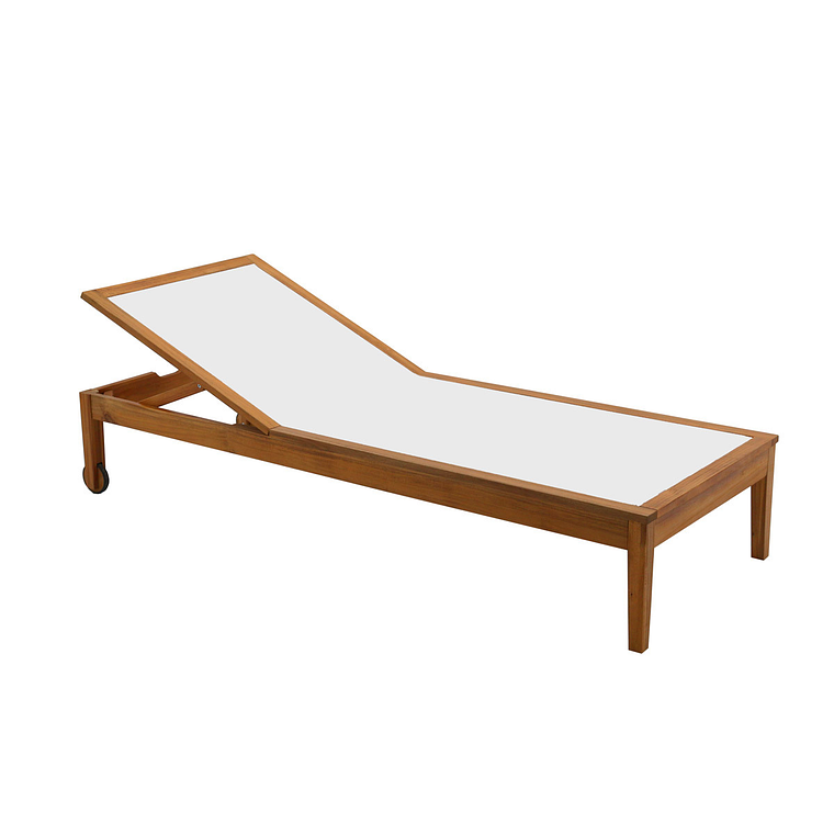 Reposera blanca y madera maciza NAVEEN 2