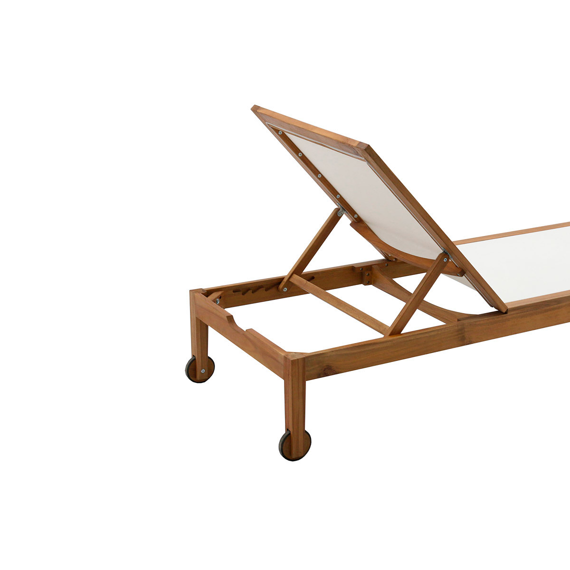 Reposera blanca y madera maciza NAVEEN 3