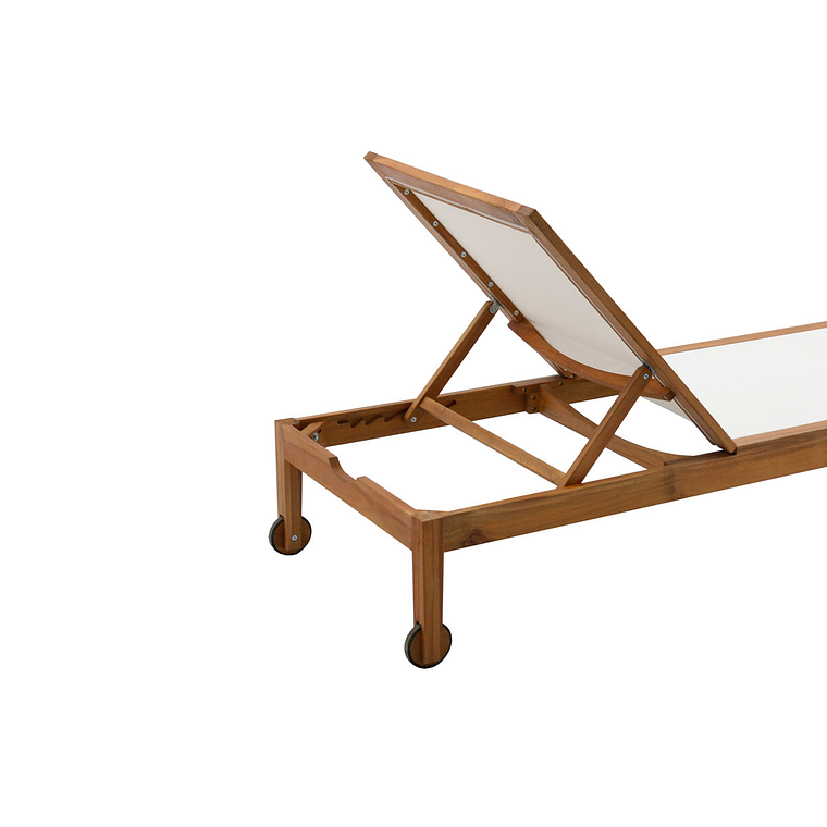 Reposera blanca y madera maciza NAVEEN 3