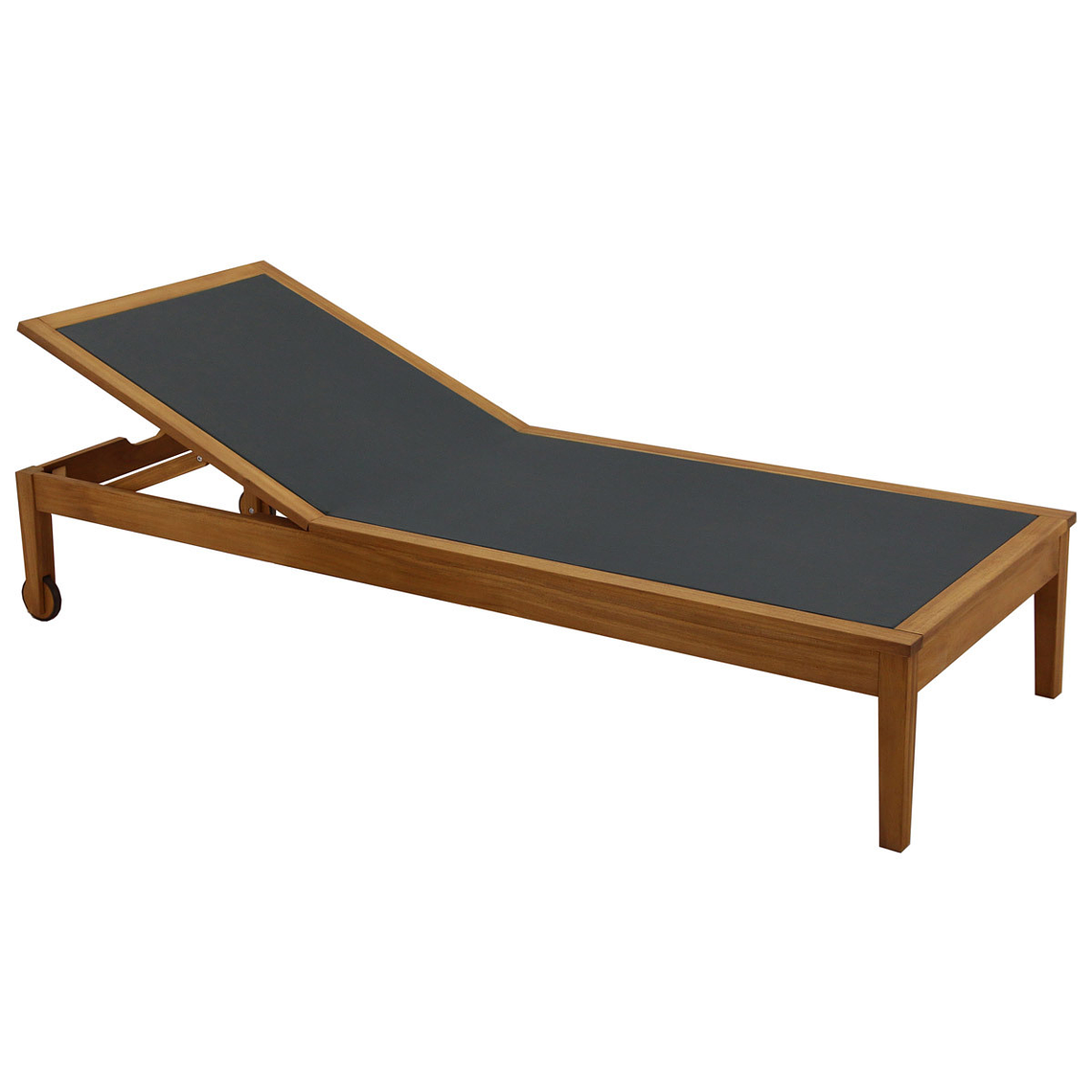 Reposera gris oscuro y madera maciza NAVEEN 1