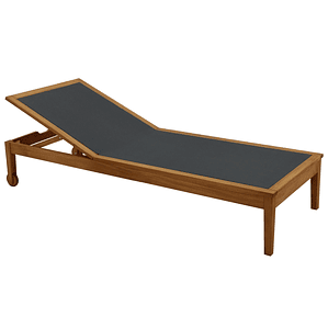 Reposera gris oscuro y madera maciza NAVEEN