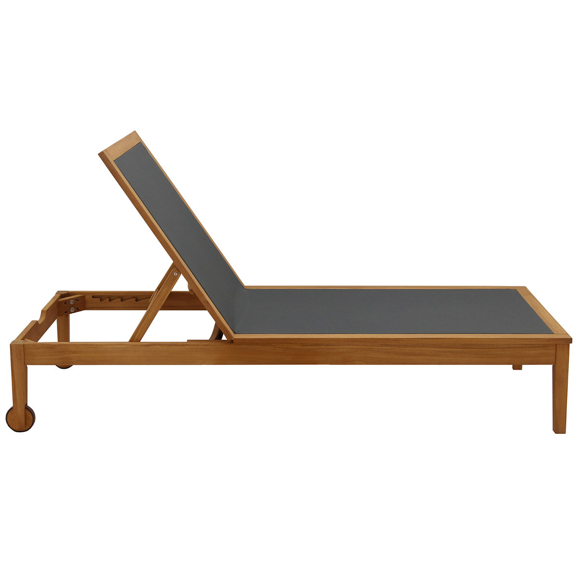 Reposera gris oscuro y madera maciza NAVEEN 2