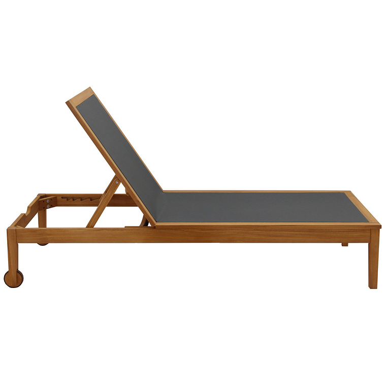 Reposera gris oscuro y madera maciza NAVEEN 2