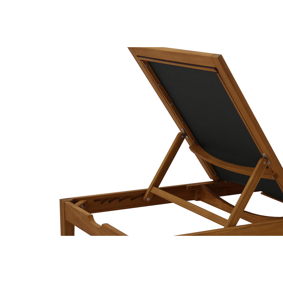 Reposera gris oscuro y madera maciza NAVEEN 6