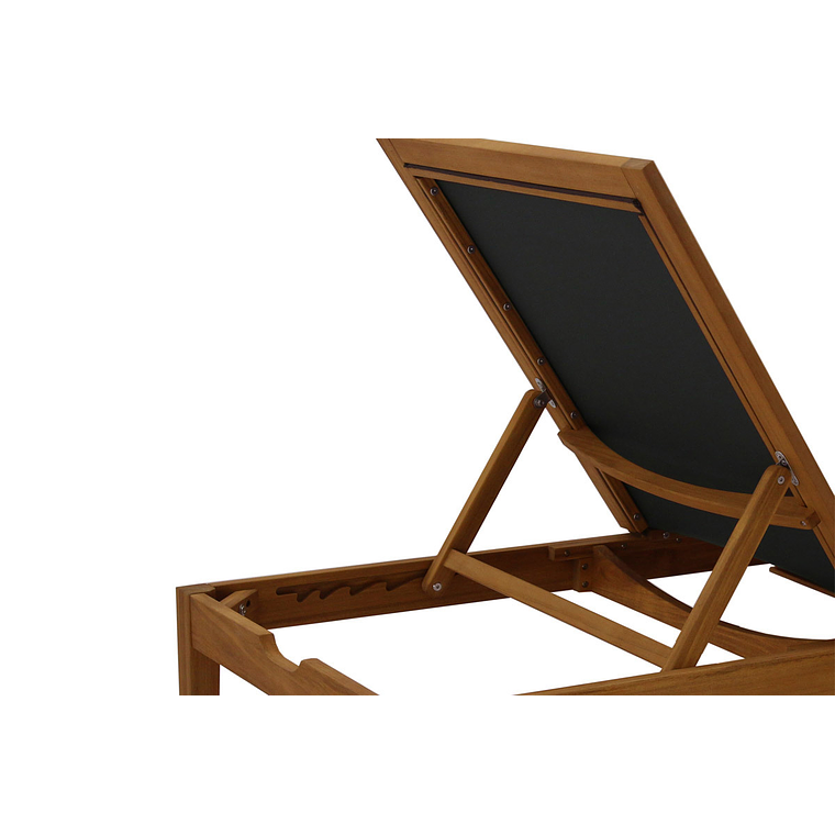 Reposera gris oscuro y madera maciza NAVEEN 6