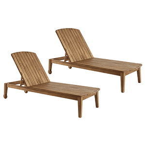 Set de 2 reposeras de acacia maciza CANOPEE