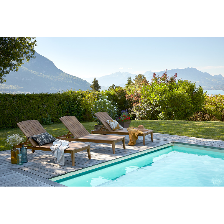 Set de 2 reposeras de acacia maciza CANOPEE 12