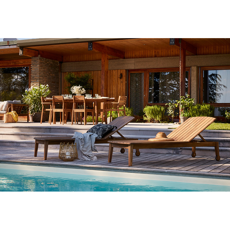 Set de 2 reposeras de acacia maciza CANOPEE 13