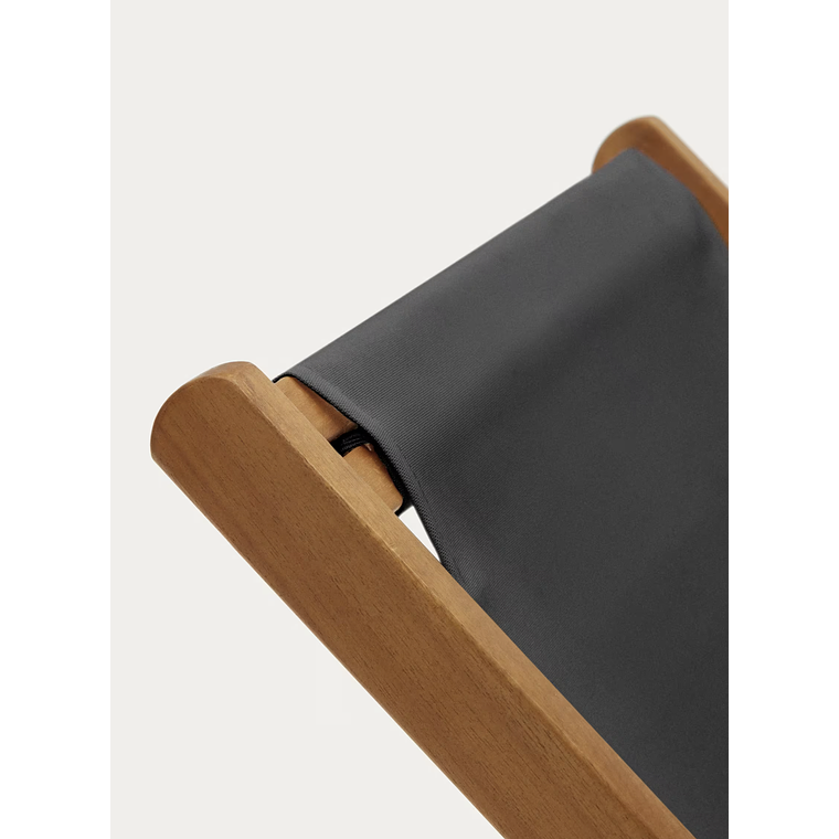 Hamaca plegable de exterior Adredna negro de madera maciza acacia FSC 100% 3