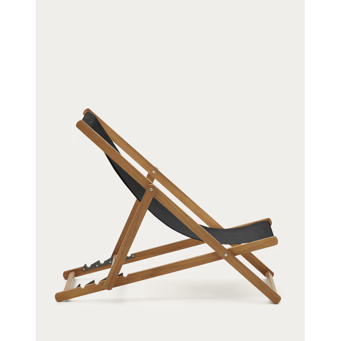 Hamaca plegable de exterior Adredna negro de madera maciza acacia FSC 100% 4