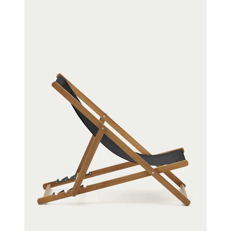 Hamaca plegable de exterior Adredna negro de madera maciza acacia FSC 100% 4