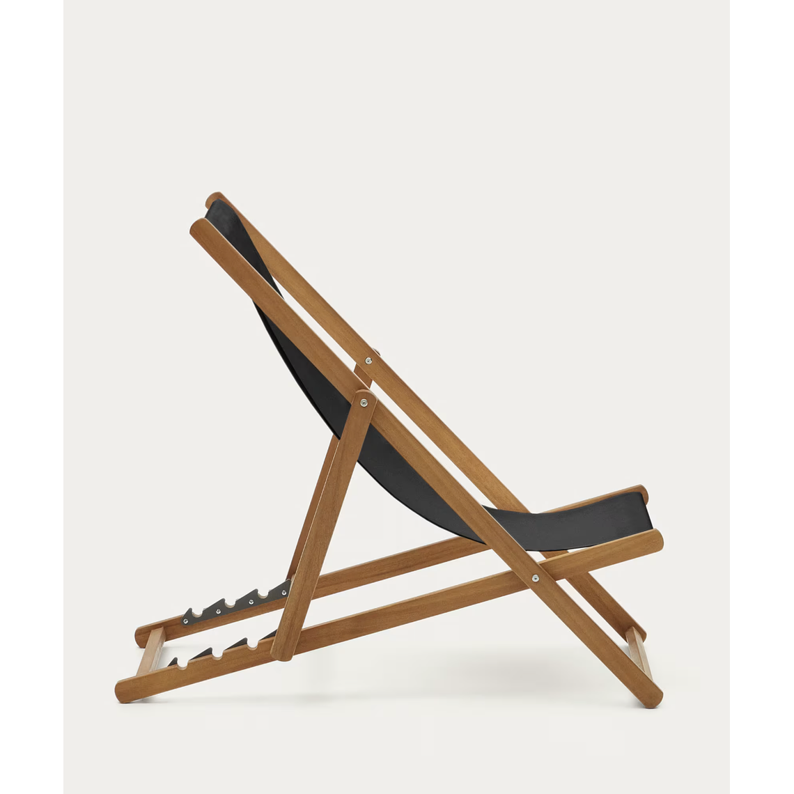 Hamaca plegable de exterior Adredna negro de madera maciza acacia FSC 100% 5