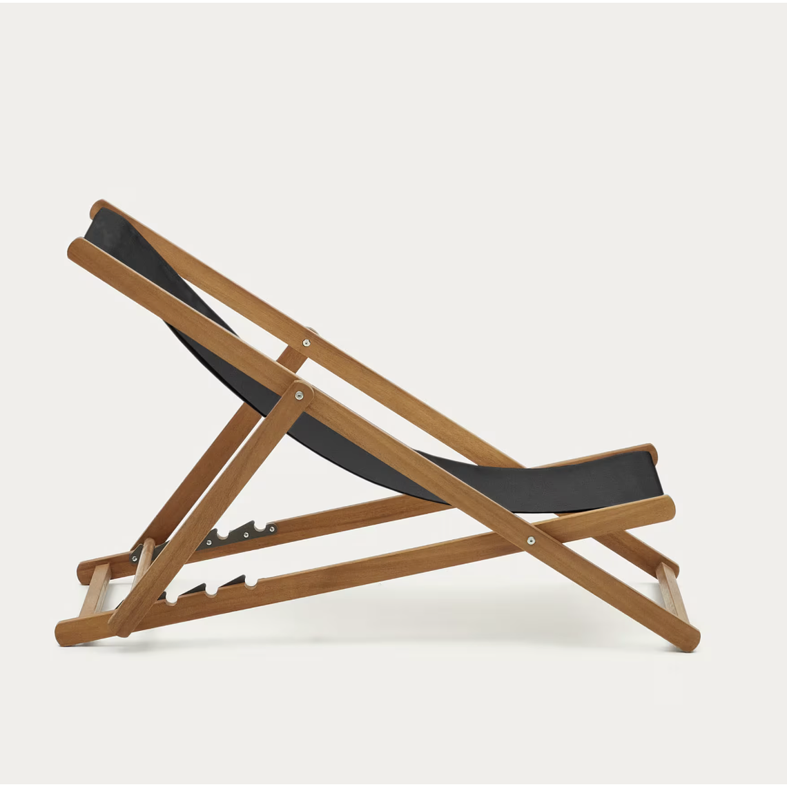 Hamaca plegable de exterior Adredna negro de madera maciza acacia FSC 100% 7