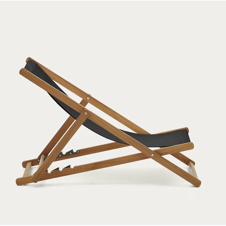 Hamaca plegable de exterior Adredna negro de madera maciza acacia FSC 100% 7