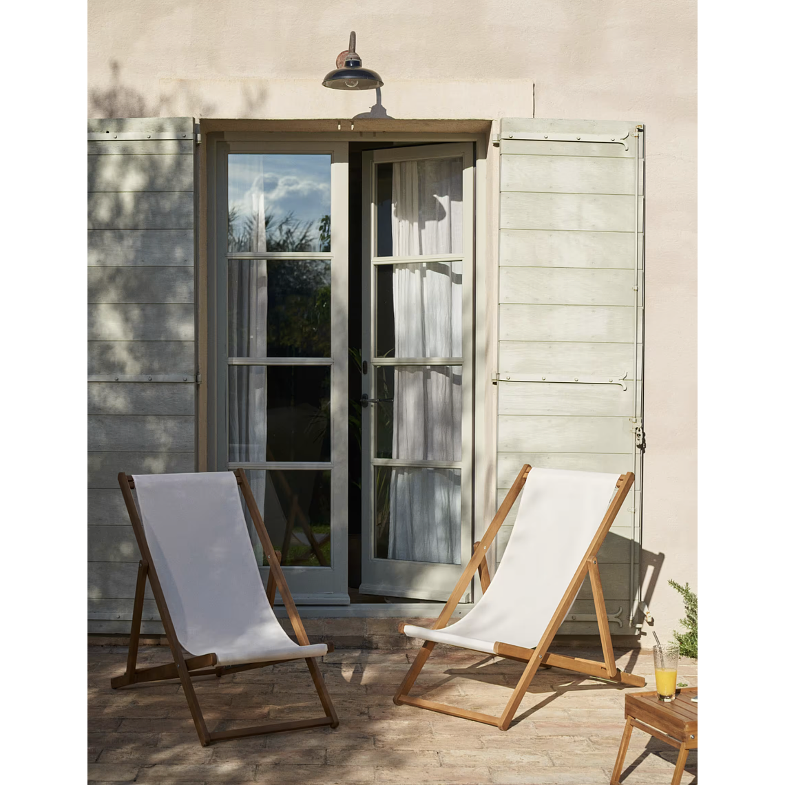 Hamaca plegable de exterior Adredna beige de madera maciza acacia FSC 100% 2