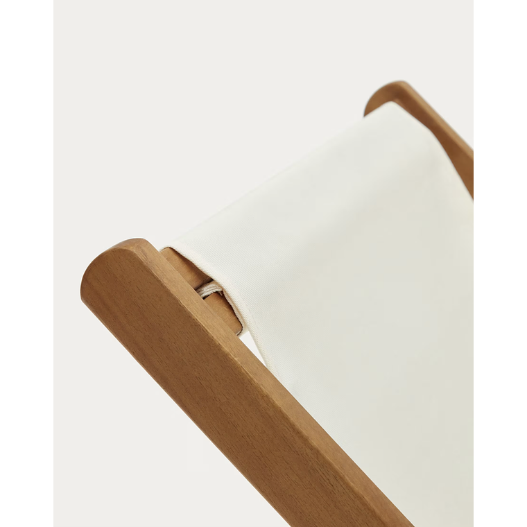 Hamaca plegable de exterior Adredna beige de madera maciza acacia FSC 100% 3