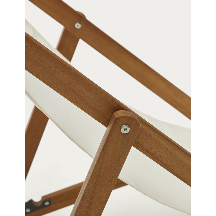 Hamaca plegable de exterior Adredna beige de madera maciza acacia FSC 100% 5