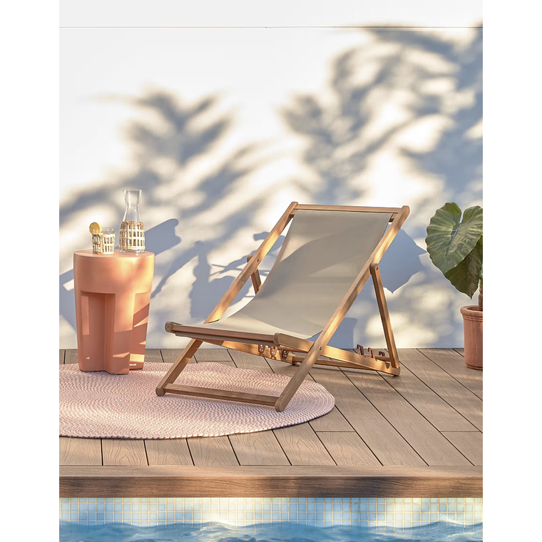 Hamaca plegable de exterior Adredna verde de madera maciza acacia FSC 100% 2